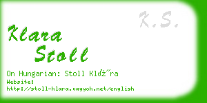 klara stoll business card